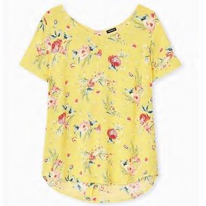 Torrid Yellow Floral Blouse